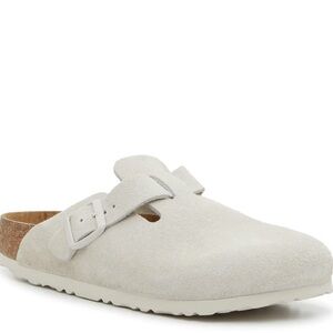 Birkenstock Boston clogs suede antique white grey size 36 Narrow